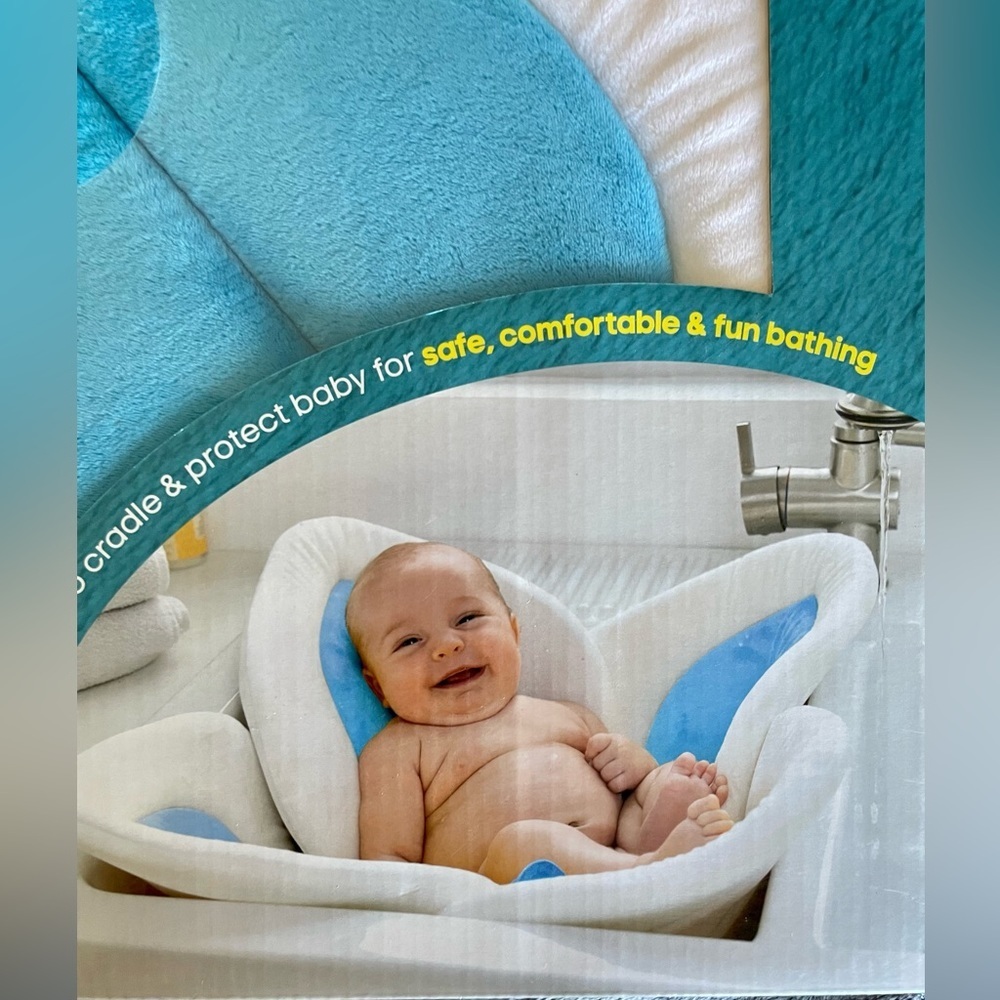 Blooming baby bath lotus, white and blue color, gently used in original box